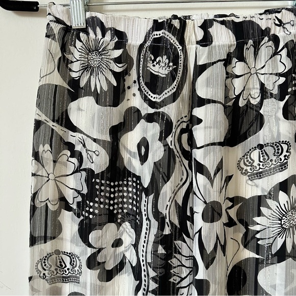 Amir Slama 100% Silk Floral Wide Leg Sheer Pants Size XS - Picture 7 of 11